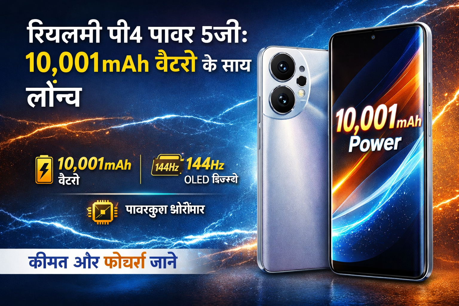 Realme P4 Power 5G: 10,001mAh बैटरी और 144Hz डिस्प्ले के साथ लॉन्च, जानिए कीमत और फीचर्स